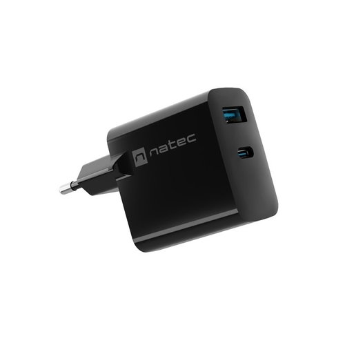 Natec USB-C/USB-A 65W Charger Black - Natec - 5901969444261