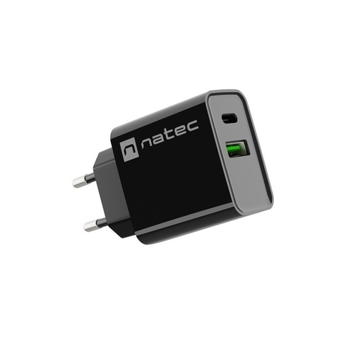 Carregador USB-C/USB-A 20W Natec Preto - Natec - 5901969443110