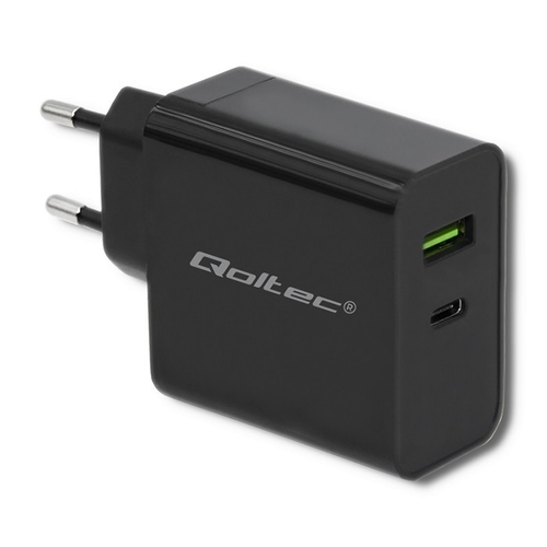 USB-C/USB-A 45W PD Charger - Qoltec - 5901878517179