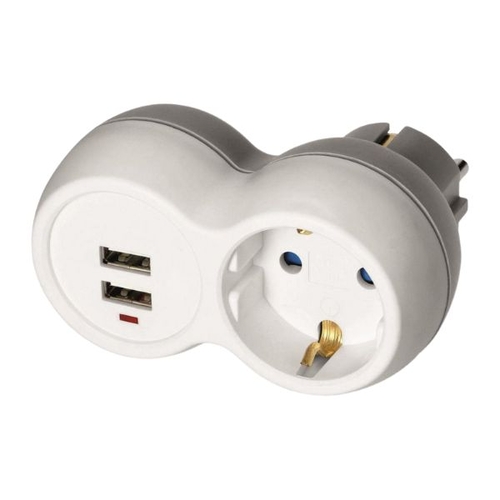 Tomada Orno 1T + 2USB - Orno - 5908254825729